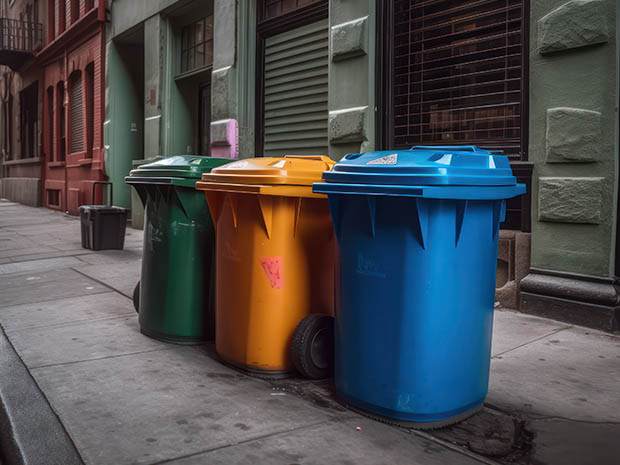 Privatentrümpelung - Mülltonnen auf der Straße